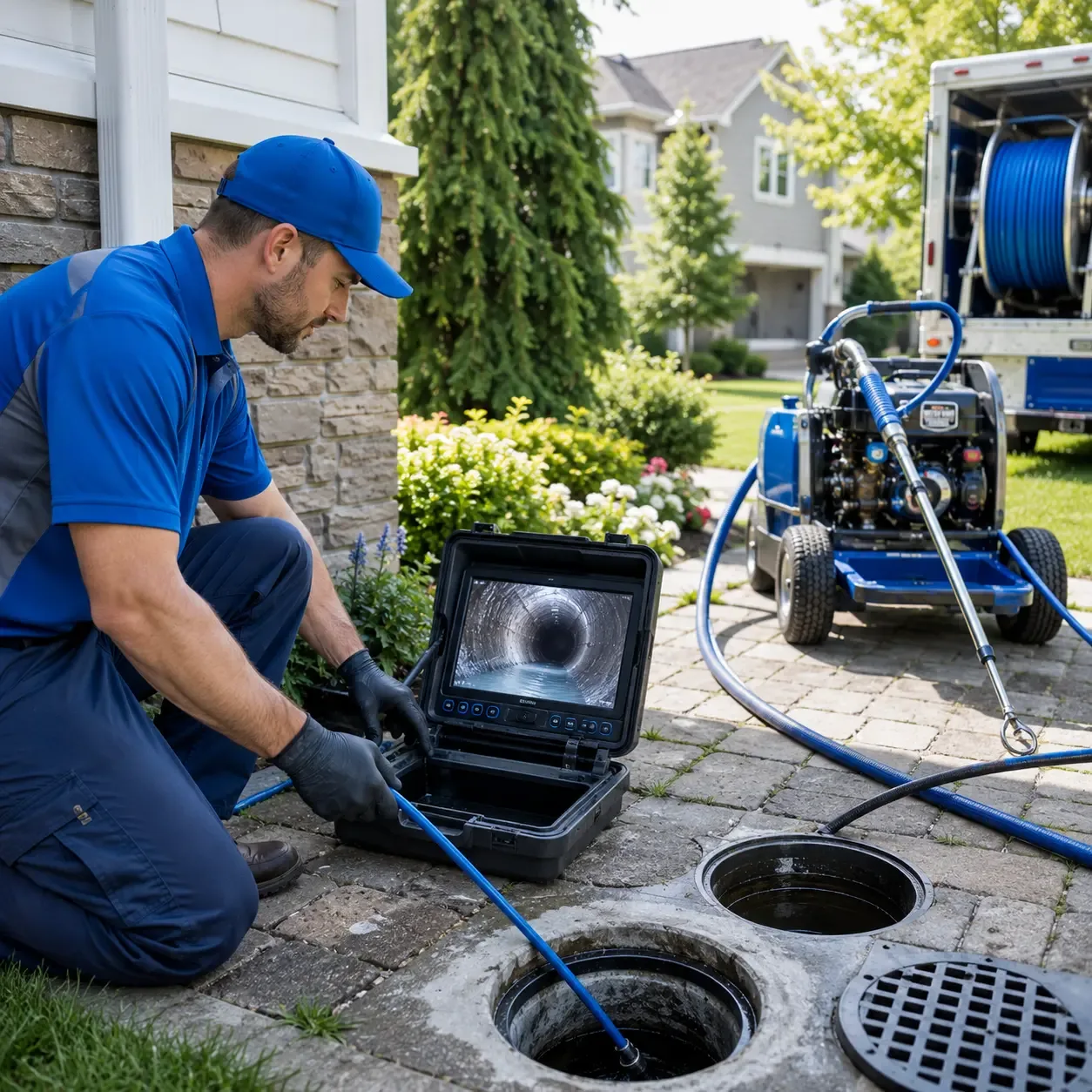 Outdoor drain cleaning professionals serving Lumberville, PA